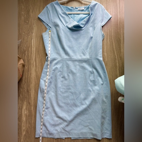 Calvin Klein Light Blue Cowl Neck Sheath Dress - Picture 6 of 7
